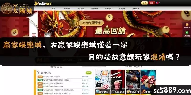贏家娛樂城、大贏家娛樂城僅差一字，目的是故意讓玩家混淆嗎？