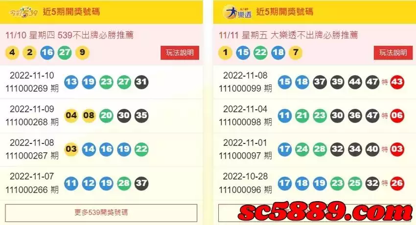 539對獎查詢網站