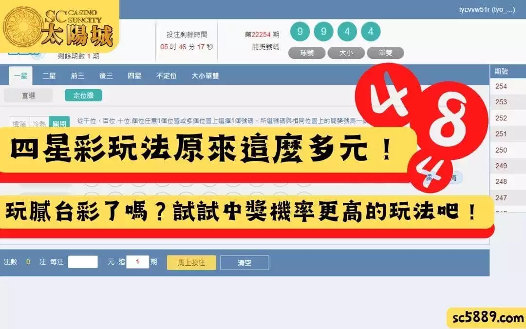 四星彩玩法原來這麼多元！玩膩台彩了嗎？試試中獎機率更高的玩法吧！